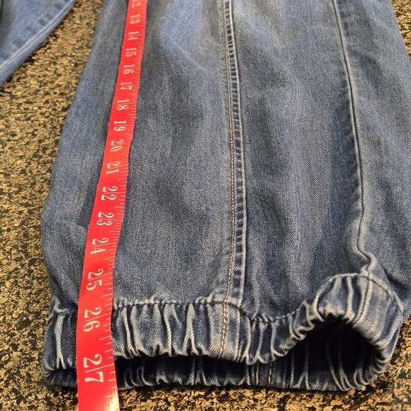 Sanctuary Los Angeles Women's XL Blue Cargo Jeans Elastic Bottom Waist & Hem - Picture 14 of 15